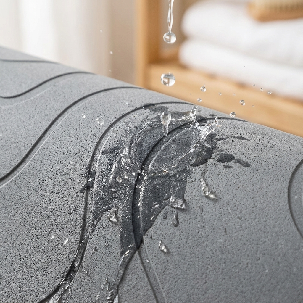 Water absorbing into the stone mat