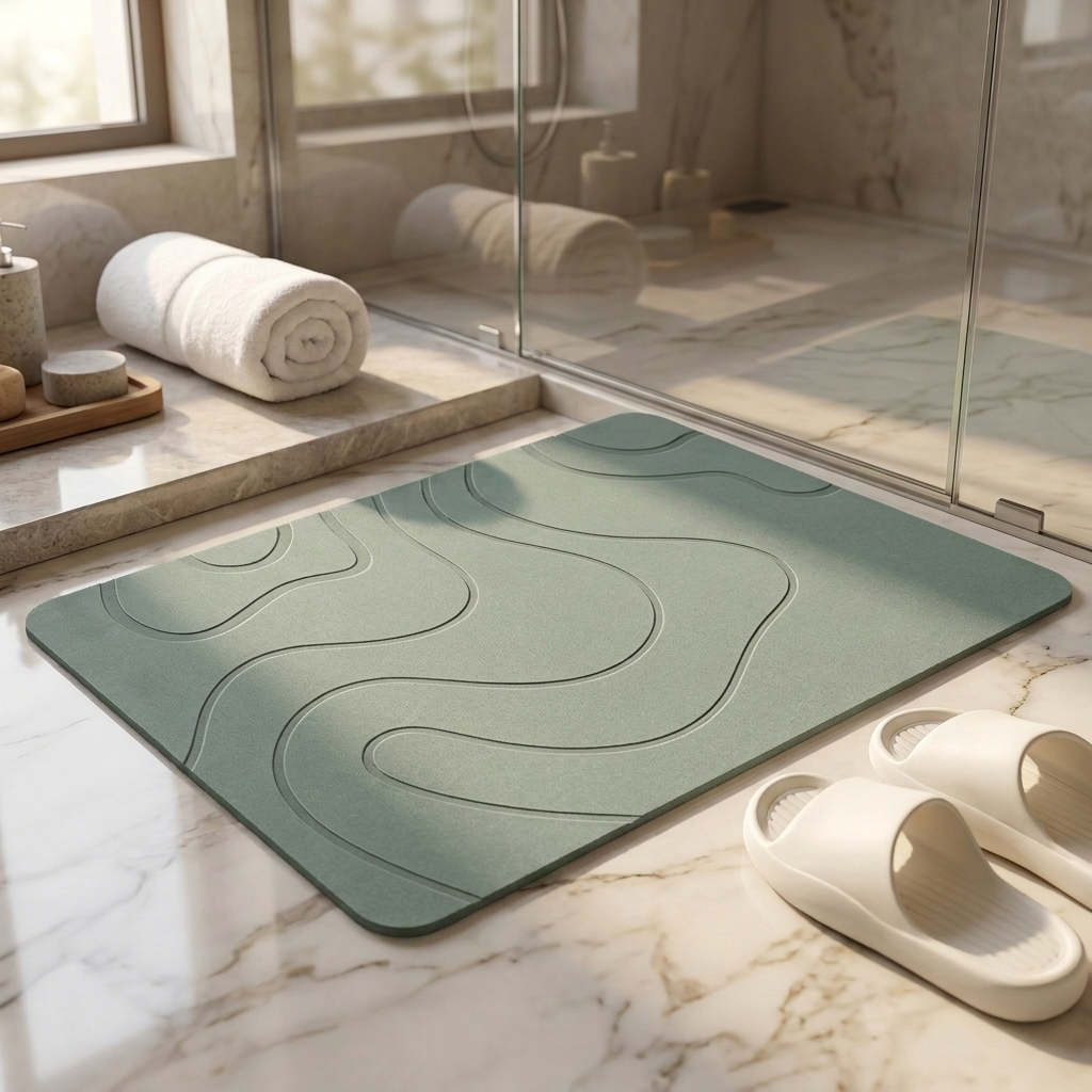 Livora stone bath mat in mint